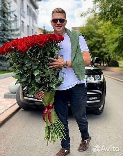 Розы высокие Доставка цветов