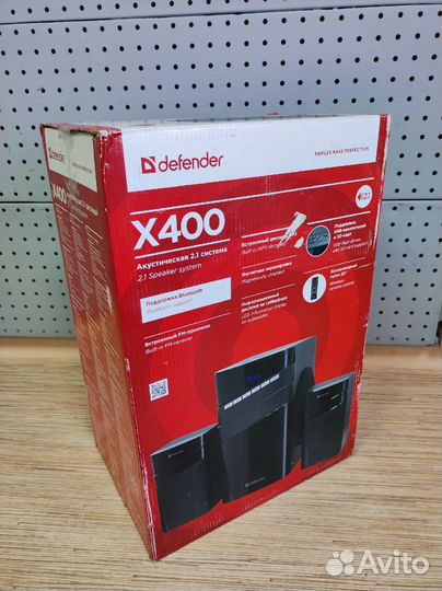 Актив.колонки 2.1 Defender X400 40W, Bluetooth, FM