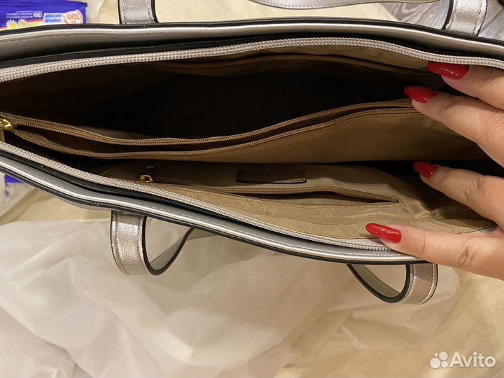 Сумка серебряная серебристая