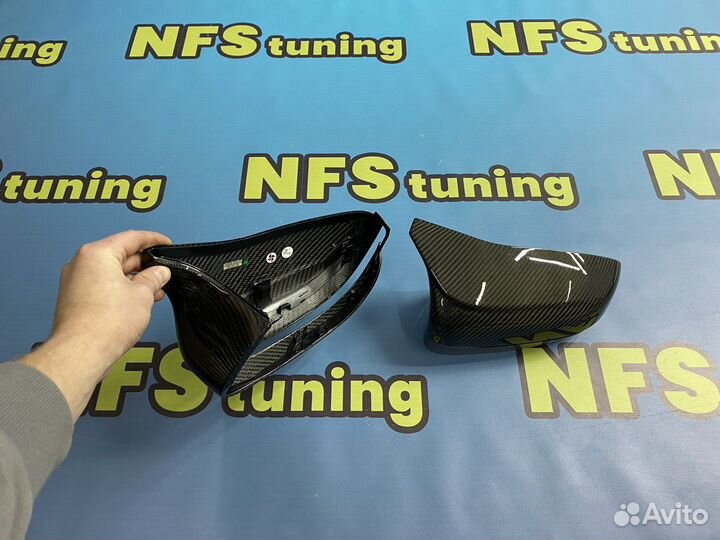 Накладки зеркал для BMW F90 M5 сухой карбон