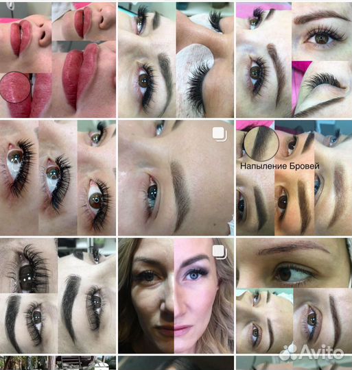 Наращивание ресниц, татуаж бровей