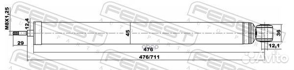 Амортизатор задний GAS.twin tube 21650805R Febest