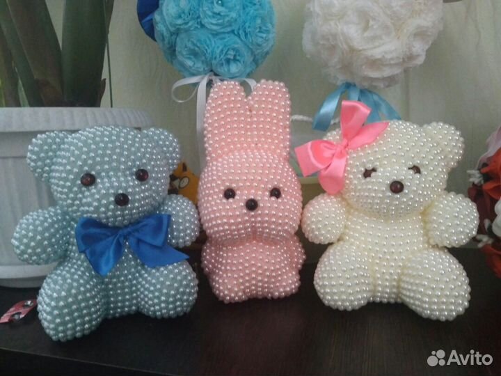 Мишка из бусинок