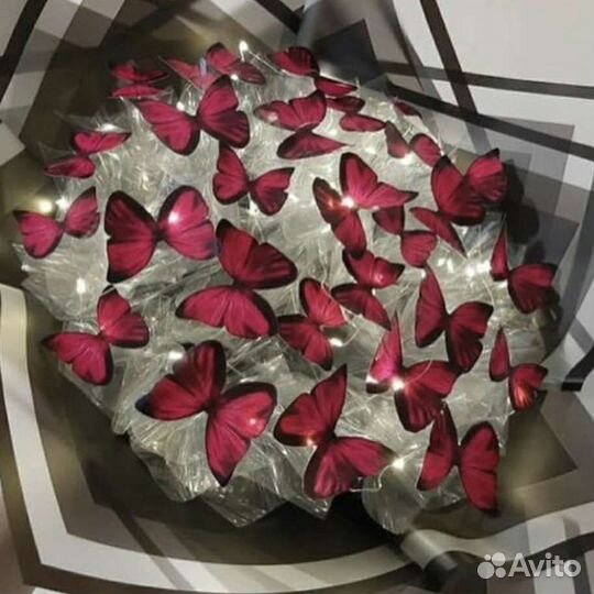 Светящийся букет, букет из бабочек