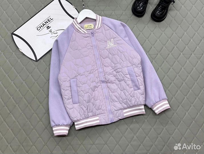 Стильный бомбер для девочки, 134-158