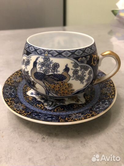 Чайная пара yamasen gold collection павлины