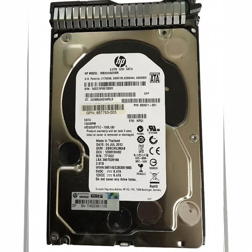 [MB2000GCVBR] Жесткий Диск Hp 2tb Sata3 3.5" Hdd Mb2000gcvbr