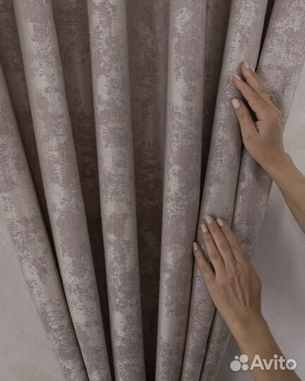 Комплект штор мрамор Зарина Розовый жемчуг