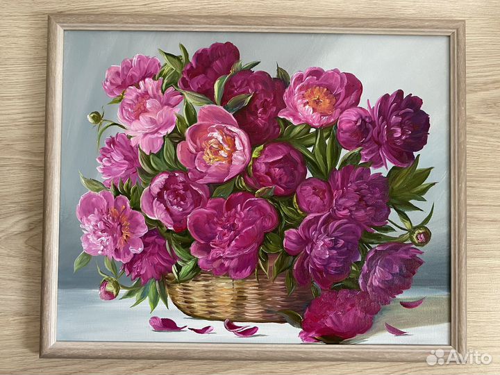 Картина масдом. Пионы