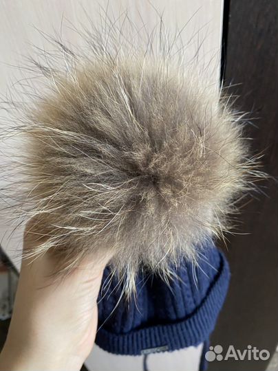 Шапка детская с натуральным мехом