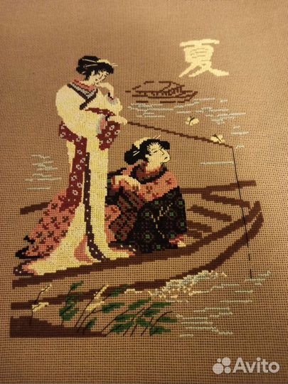 Готовая вышивка Япония японский стиль декор кимоно