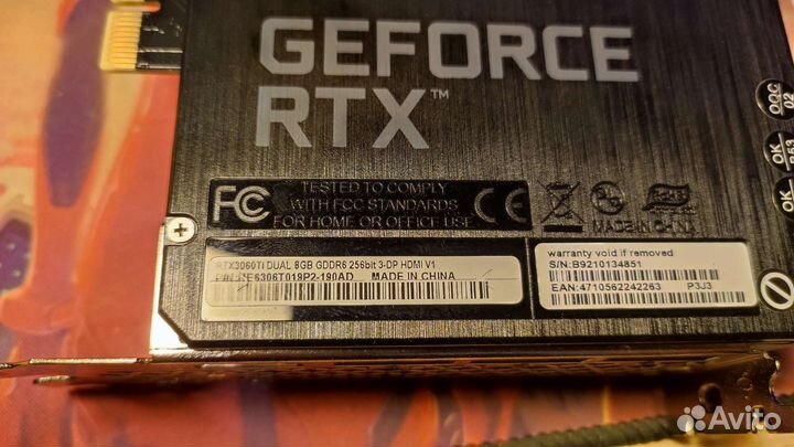 Видеокарта Palit gtx 3060 ti