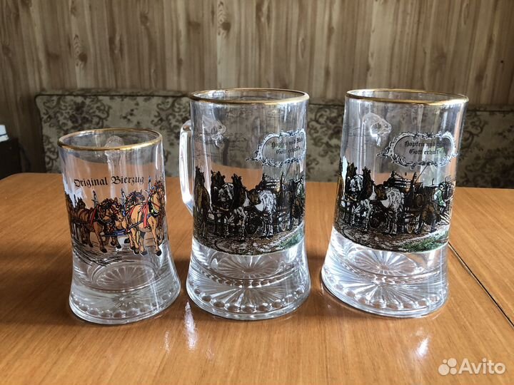 Кружки пивные стеклянные Германия