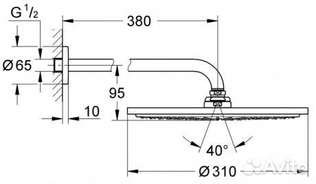 Верхний душ 310 мм Grohe Rainshower Cosmopolitan