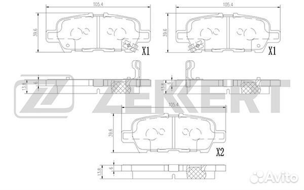 Колодки торм. диск. задн. Nissan Cube (Z12) 10- Ju