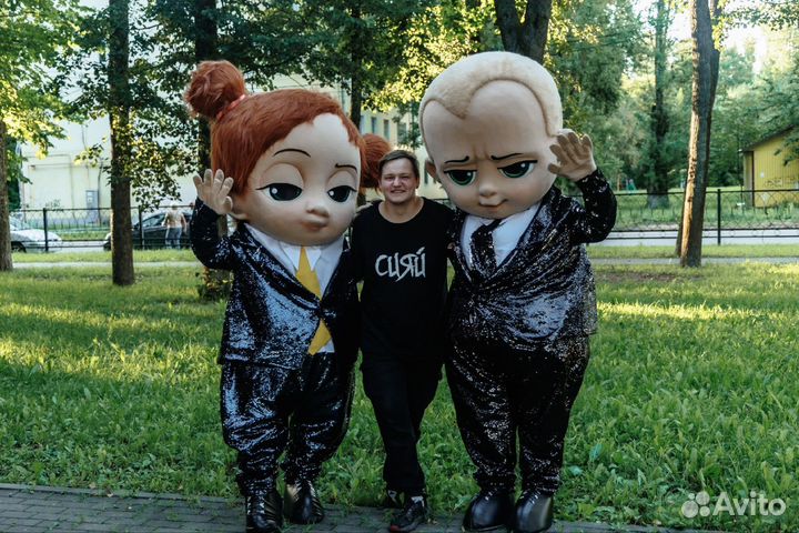 Ростовая кукла Ушастик Мишка Босс поздравление