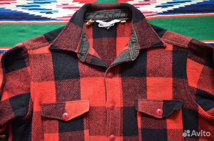 60's Тяжелая Рубашка Woolrich Made In USA XL