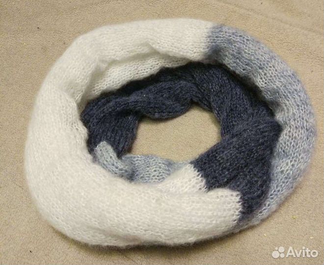 Вязаный вручную снуд разноцветный