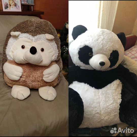 Большая мягкая игрушка панда ежик