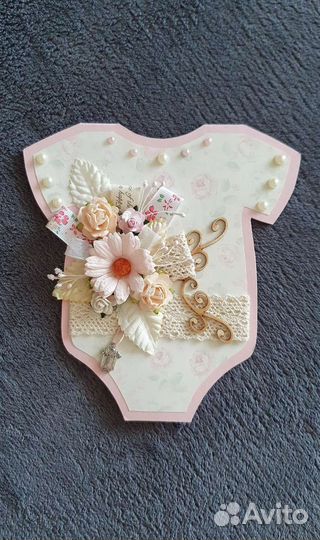 Открытка на рождение девочки ручной работы