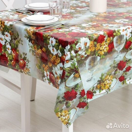 Клеёнка столовая на нетканой основе Доляна «Сад»