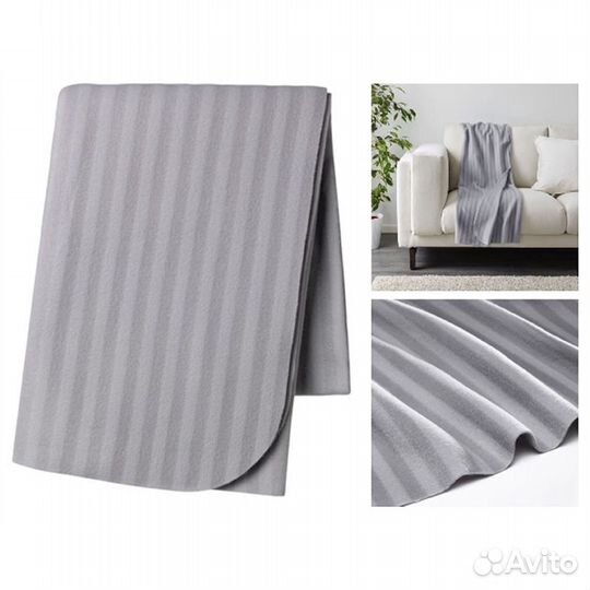 Плед икея серый120x160 см новый