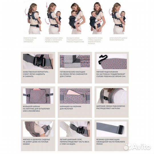 Рюкзак-кенгуру Babyton Слинг Синий