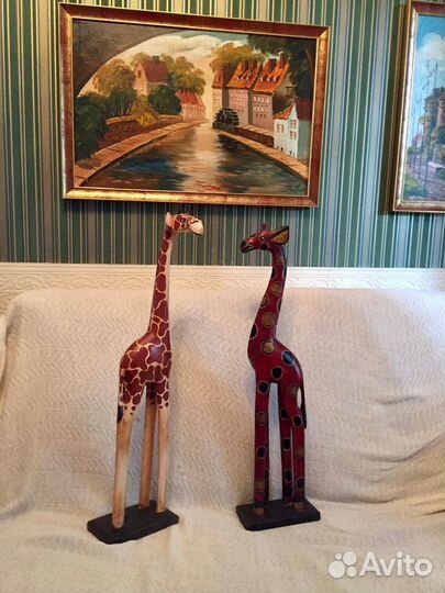 Декоративные скульптуры жирафов-дерево, ручная раб