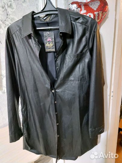 Платье кожанное