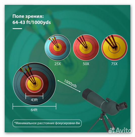 Подзорная труба-телескоп svbony SV28plus 25-75x70