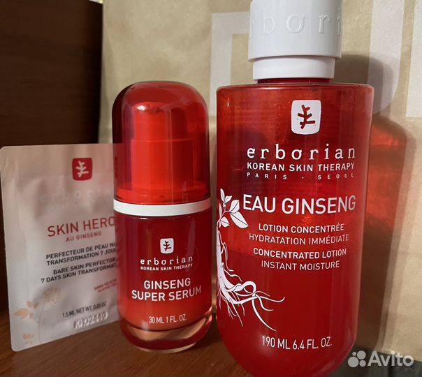 Сыворотка и лосьон erborian ginseng