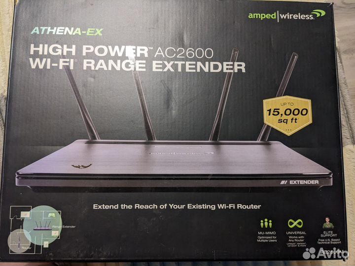 Репитер wi-fi, усилитель athena-ex ac2600