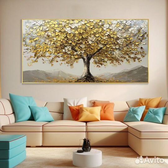 Текстурные большие картины в интерьер Дерево