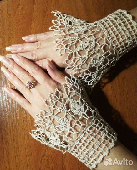 Льняной комплект воротник стойка манжеты