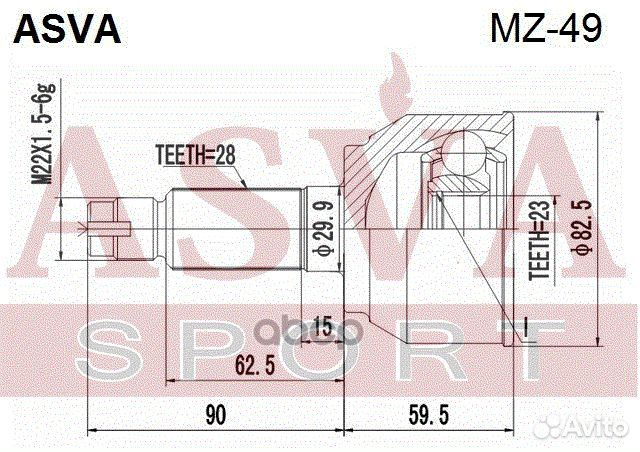 ШРУС внешний перед прав/лев MZ-49 MZ49 asva