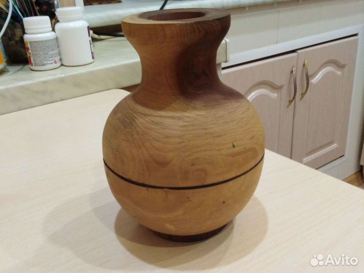 Деревянная ваза ручной работы
