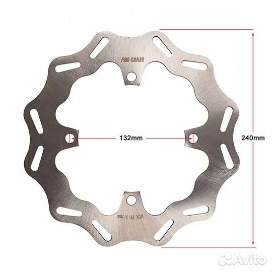 Тормозной диск Kawasaki KXF, KX, KLX задний