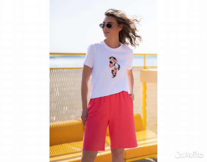 Шорты свободные с карманами в шве