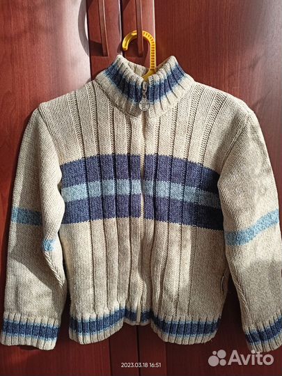 Кофта теплая на замке(р.110)