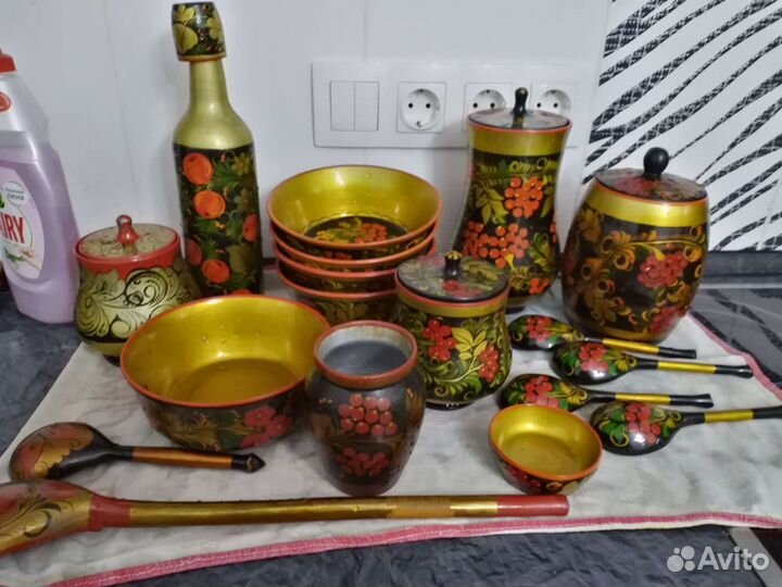 Набор столовой посуды хохлома СССР