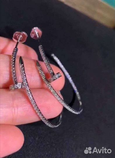 Золотые серьги Cartier 14.33гр 1.01ct