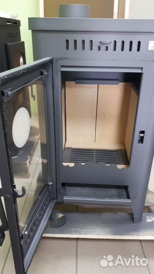 Печь-камин Бавария Оптима с плитой незабудка