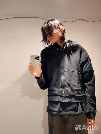 Зип худи с мехом на капюшоне archive