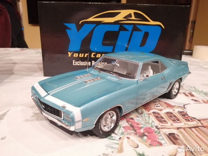 1/18 1969 Camaro RS 350 Turquoise Blue ycid acme