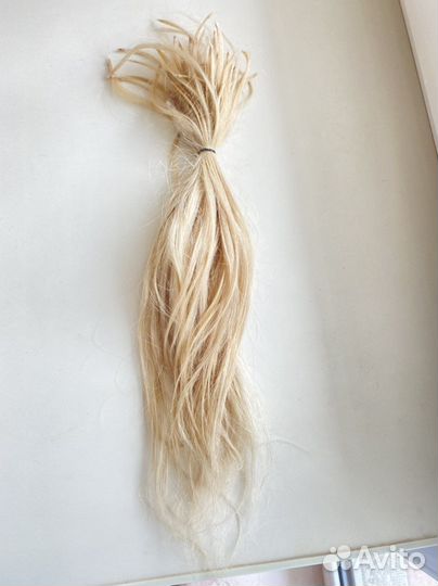 Волосы для наращивания 51-52 см блонд бу