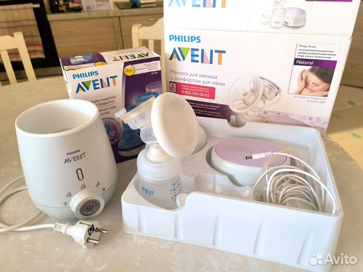 Молокоотсос, подогреватель и баночки Philips Avent