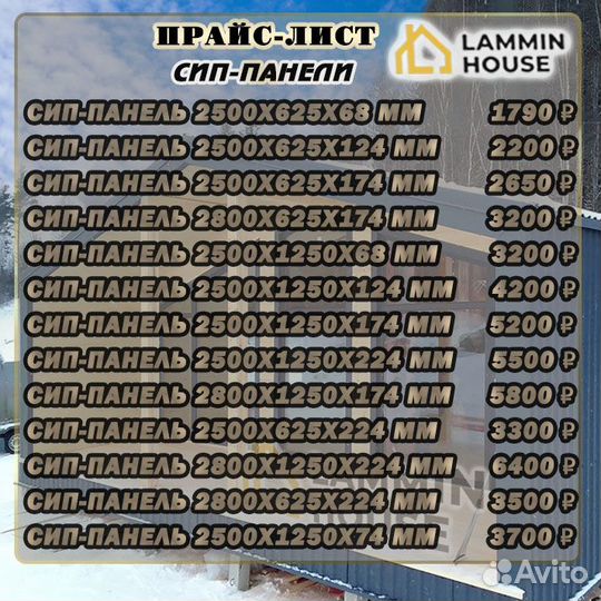 Сип панели в ассортименте 2800*1250.Домокомплекты