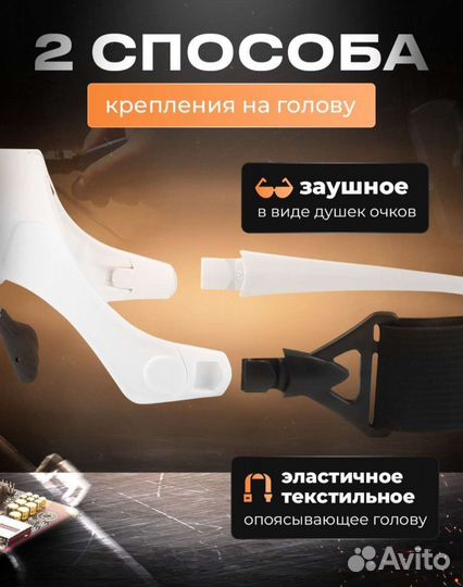 Очки лупа с подсветкой Новые