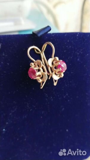 Золотые серьги 583 пробы СССР