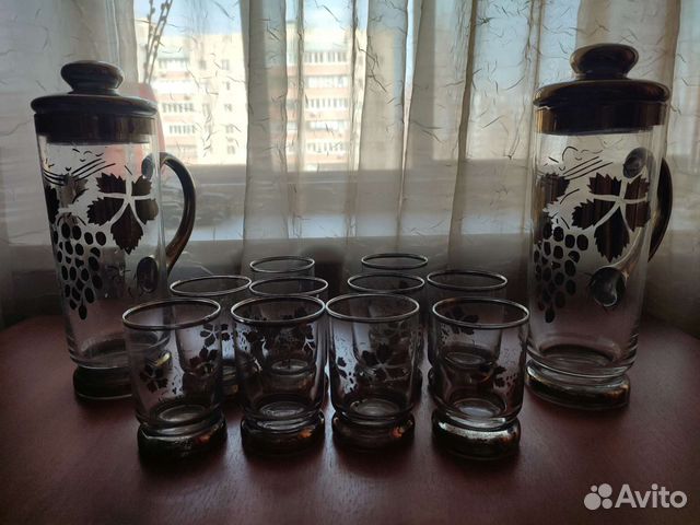 Кувшин стекло (набор из 10 стаканов и 2 кувшинов)